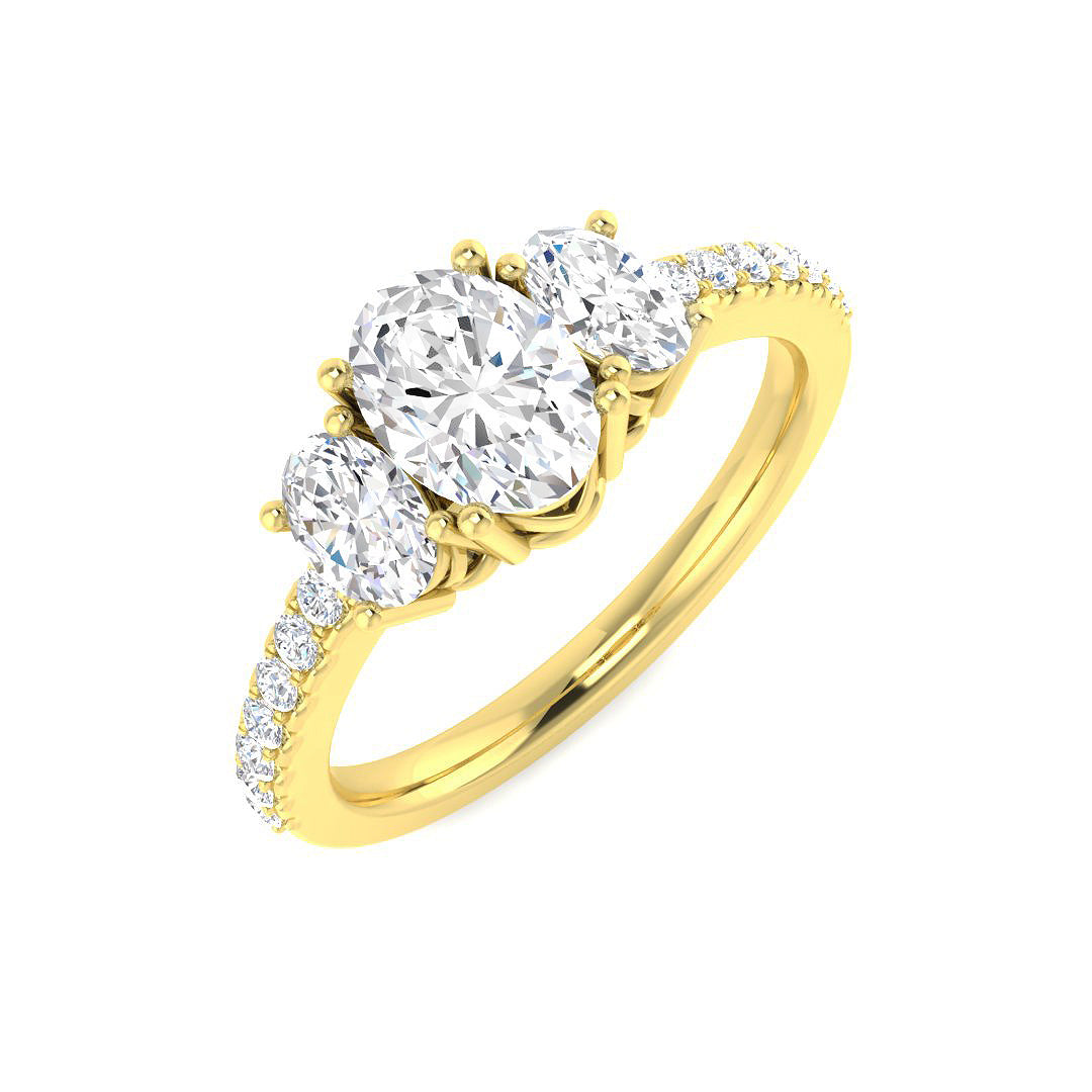 9ct Yellow Gold Oval Lab Grown Diamond Ring 1