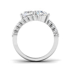 18ct White Gold Emerald Cut and Pear Lab Grown Diamond Ring 2