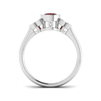 9ct White Gold Oval Ruby and Diamond Ring 2