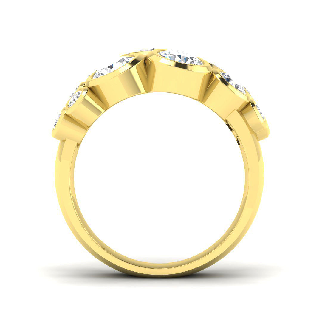 9ct Yellow Gold Round Lab Grown Diamond Ring 2