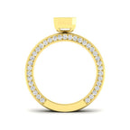 9ct Yellow Gold Emerald Cut Lab Grown Diamond Ring 2