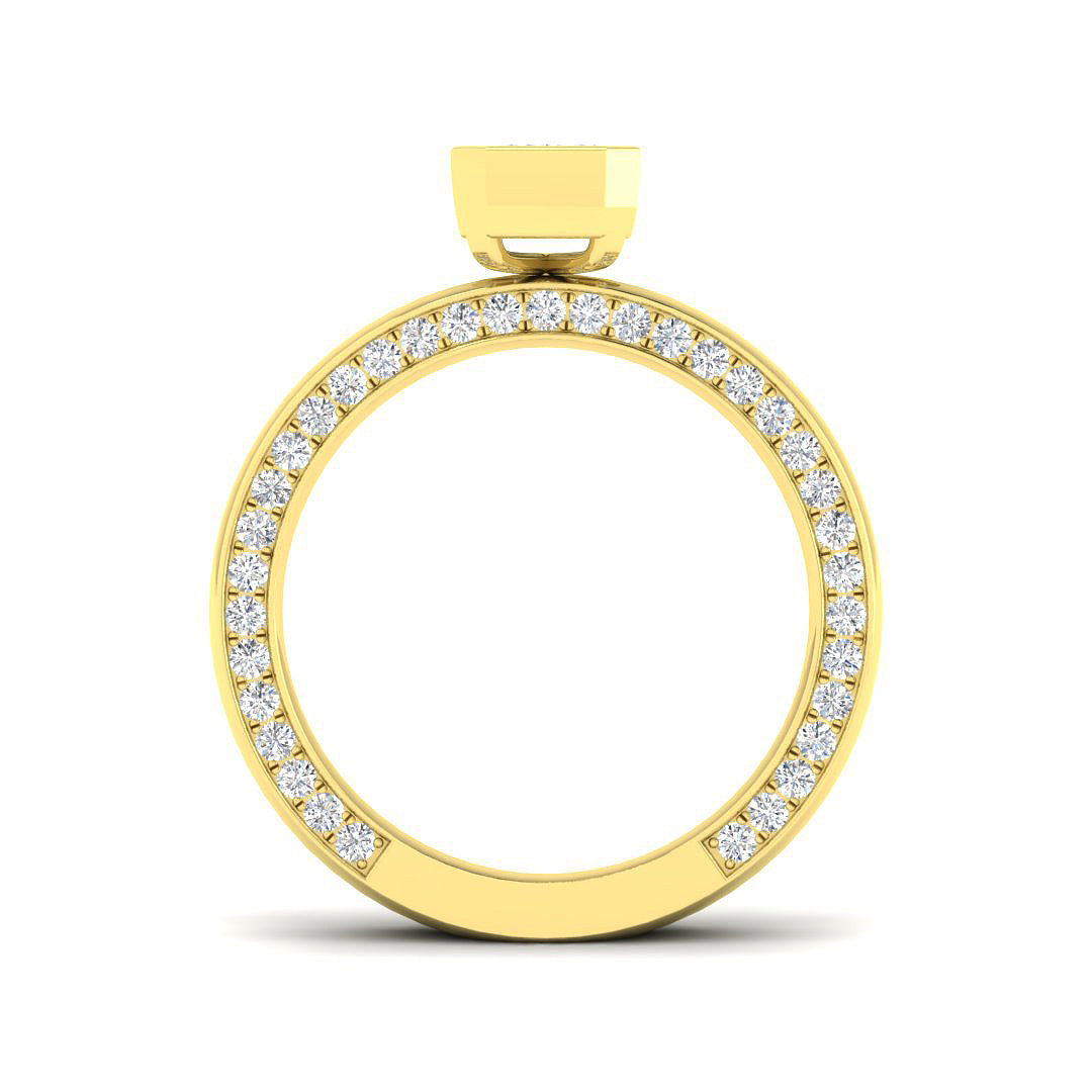 9ct Yellow Gold Emerald Cut Lab Grown Diamond Ring 2