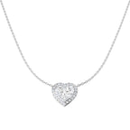 9ct White Gold Heart Lab Grown Diamond Necklace 1