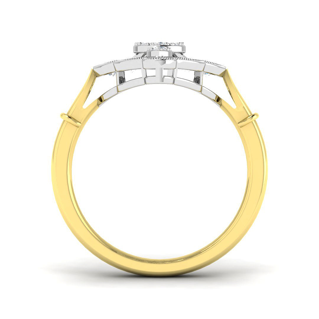 9ct Two Tone Round Lab Grown Diamond Ring 2
