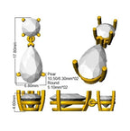 9ct White Gold Pear Lab Grown Diamond Earrings 2