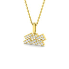 9ct Yellow Gold Round Lab Grown Diamond Pendant 1