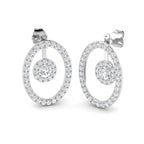 9ct White Gold Round Lab Grown Diamond Earrings 1