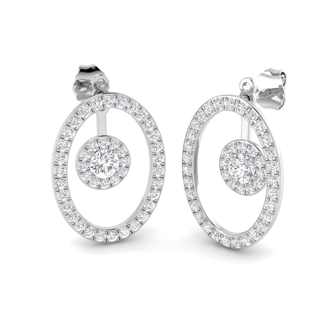 9ct White Gold Round Lab Grown Diamond Earrings 1