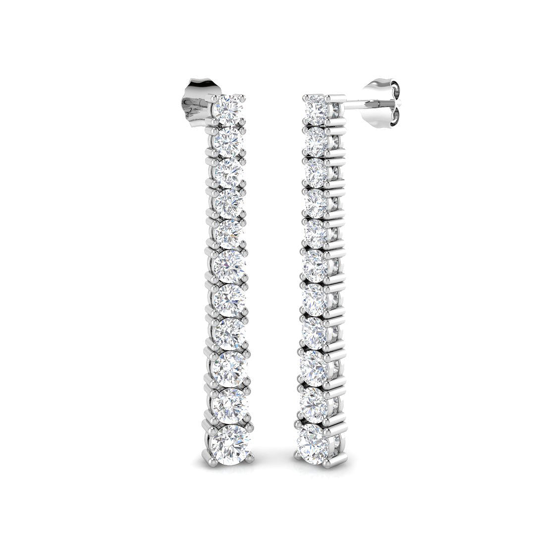 9ct White Gold Round Lab Grown Diamond Earrings 1