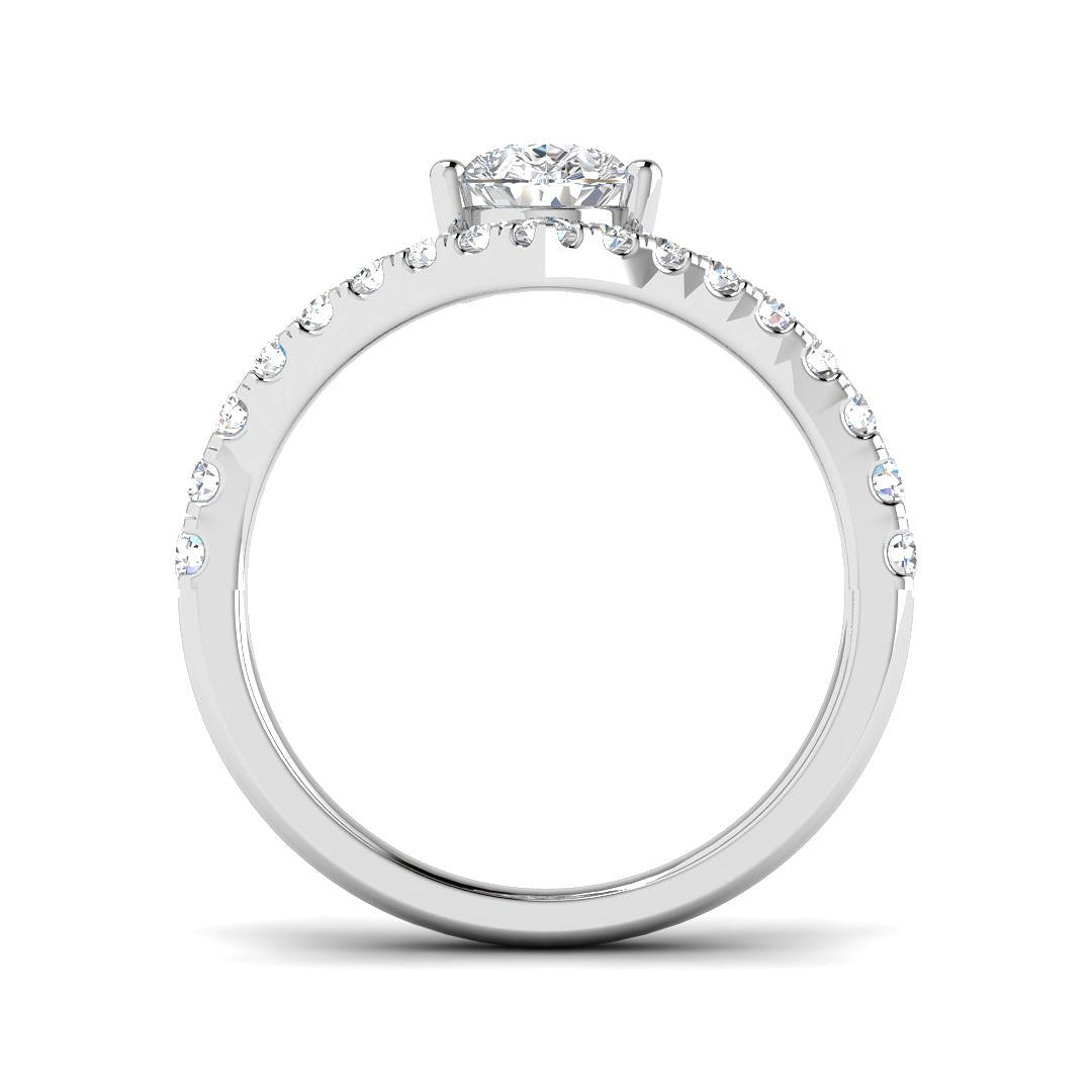 9ct White Gold Pear Lab Grown Diamond Ring 2