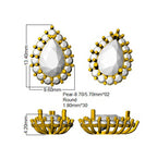 9ct Yellow Gold Pear Lab Grown Diamond Earrings 2
