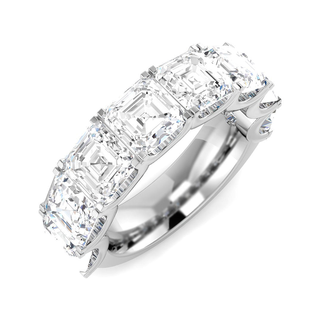 9ct White Gold Asscher Cut Lab Grown Diamond Ring 1