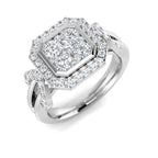 9ct White Gold Round Lab Grown Diamond Ring 1