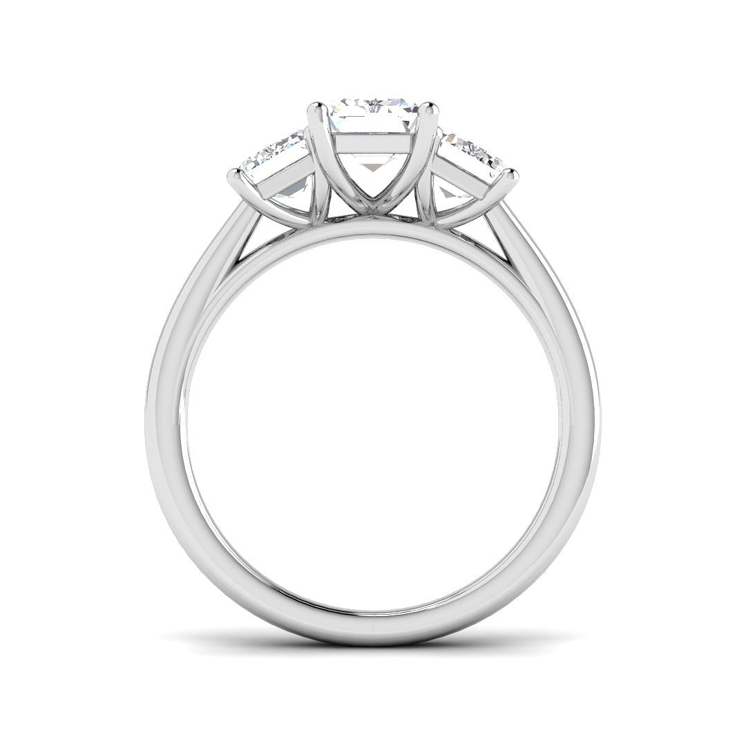 9ct White Gold Emerald Cut Lab Grown Diamond Ring 2