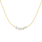 9ct Yellow Gold Emerald Cut and Marquise and Oval and Pear Lab Grown Diamond Necklace 1