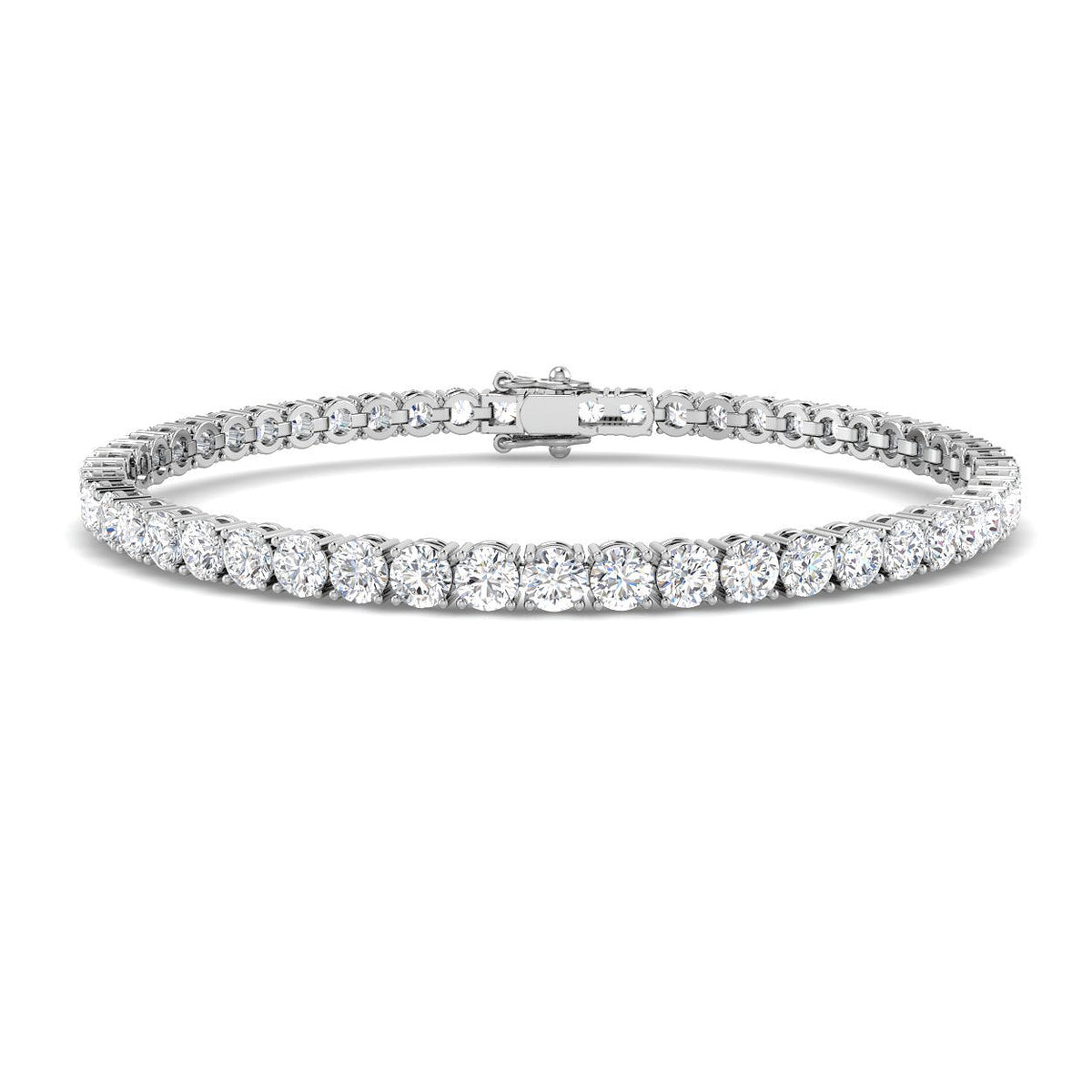 9ct White Gold Round Lab Grown Diamond Bracelet 1