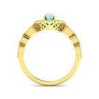 9ct Yellow Gold Oval Opal and Diamond Ring 2