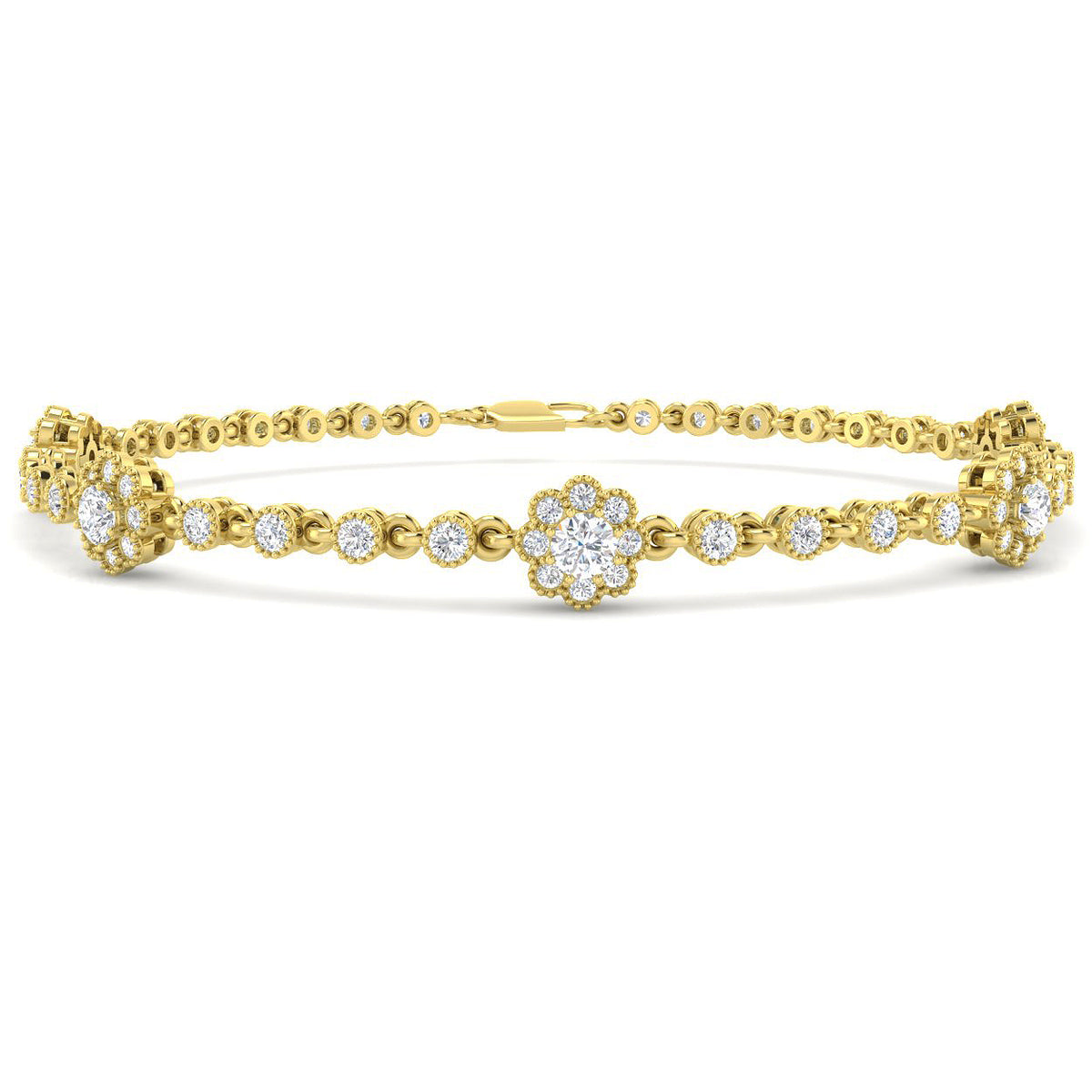 9ct Yellow Gold Round Lab Grown Diamond Bracelet 1