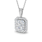 9ct White Gold Round Lab Grown Diamond Pendant 1