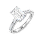 9ct White Gold Emerald Cut Lab Grown Diamond Ring 1