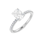 9ct White Gold Cushion Lab Grown Diamond Ring 1
