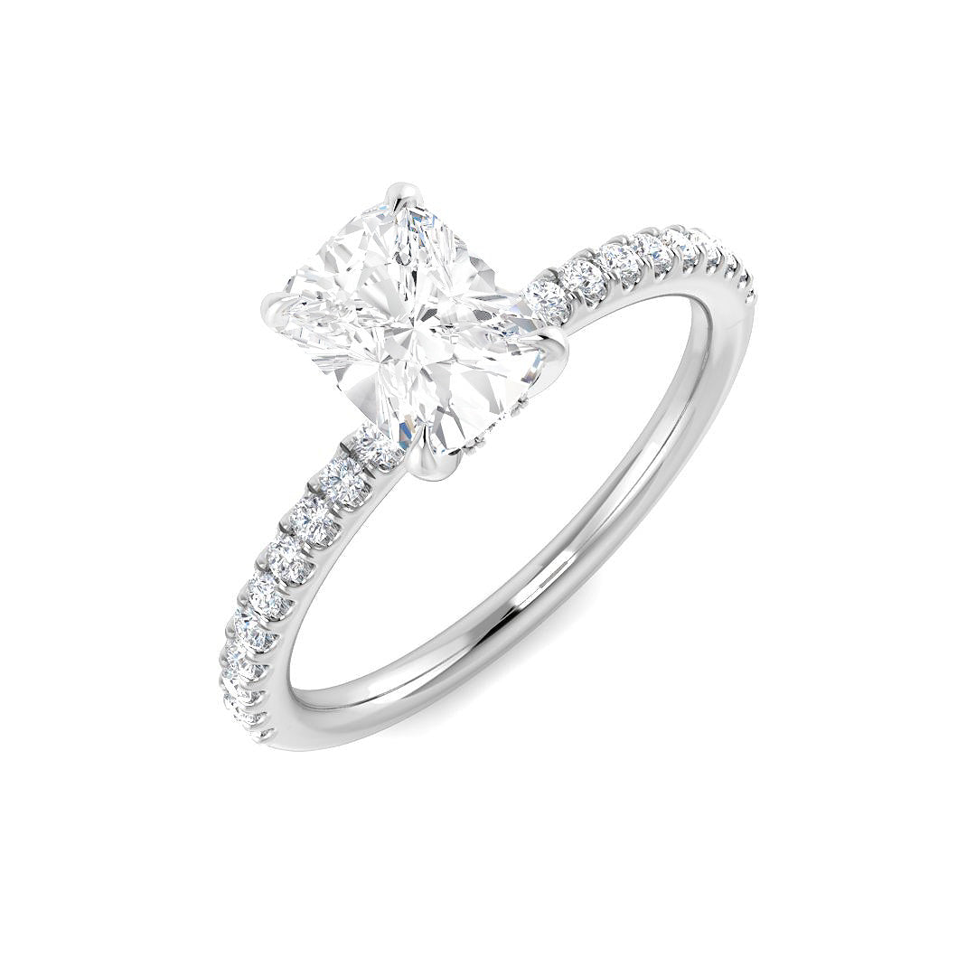 Platinum Cushion Lab Grown Diamond Ring 1