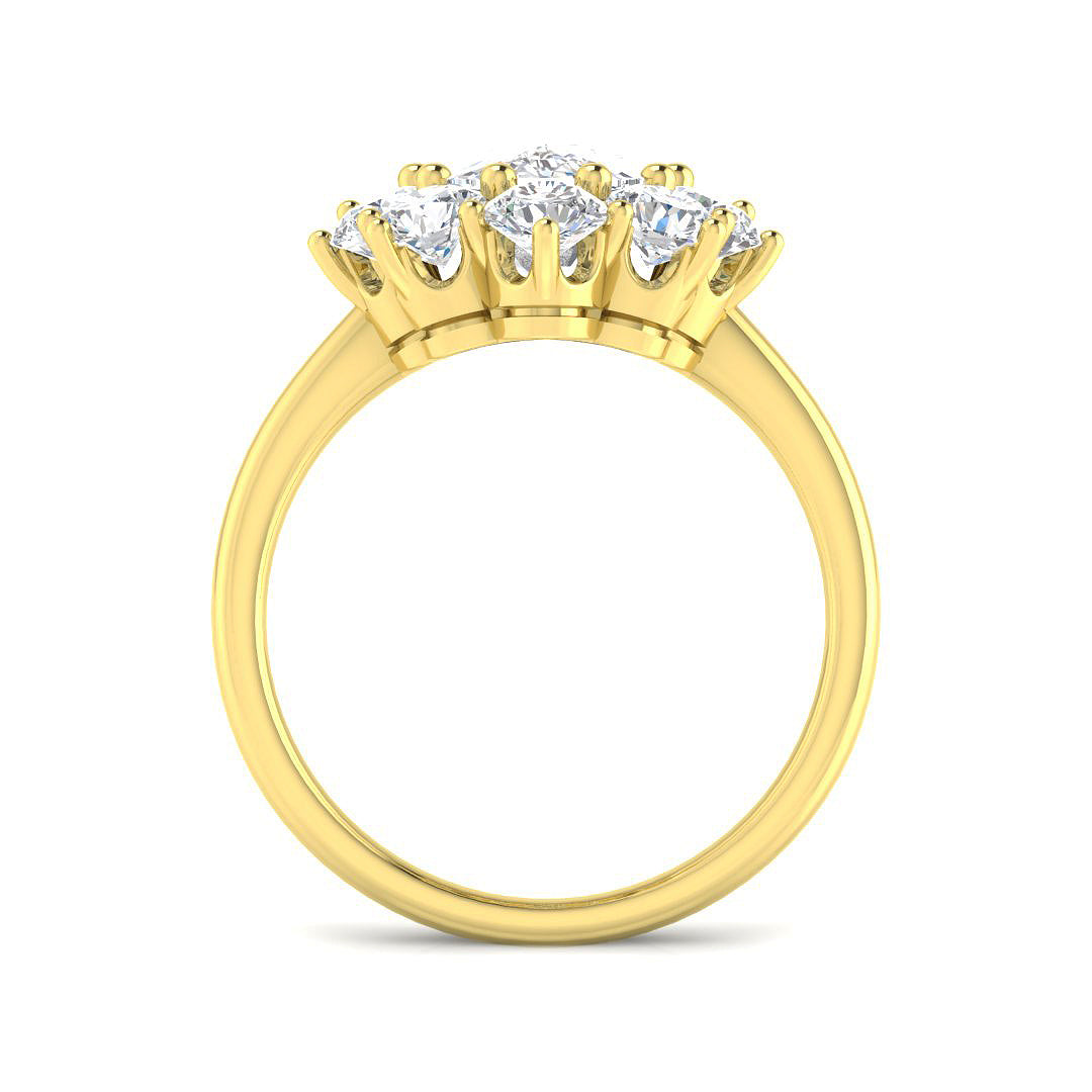 9ct Yellow Gold Cushion Cvd Old Cut Ring 2