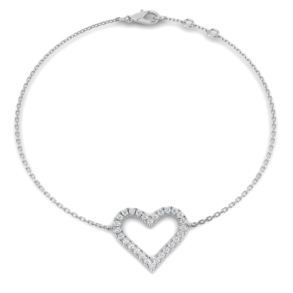 9ct White Gold Round Lab Grown Diamond Bracelet 1