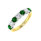 18ct Two Tone Round Emerald and Diamond Ring 1
