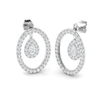 9ct White Gold Pear Lab Grown Diamond Earrings 1