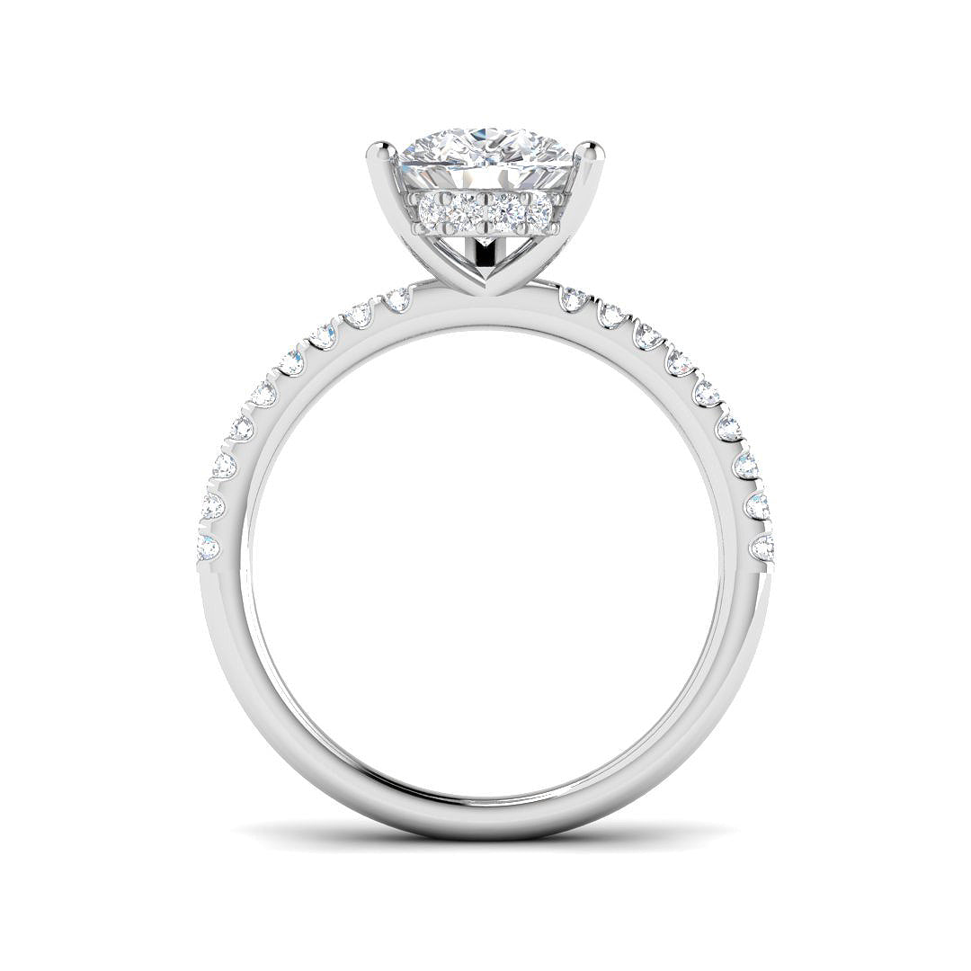 Platinum Pear Lab Grown Diamond Ring 2