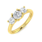 9ct Yellow Gold Round Lab Grown Diamond Ring 1