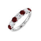 9ct White Gold Round Ruby and Diamond Ring 1