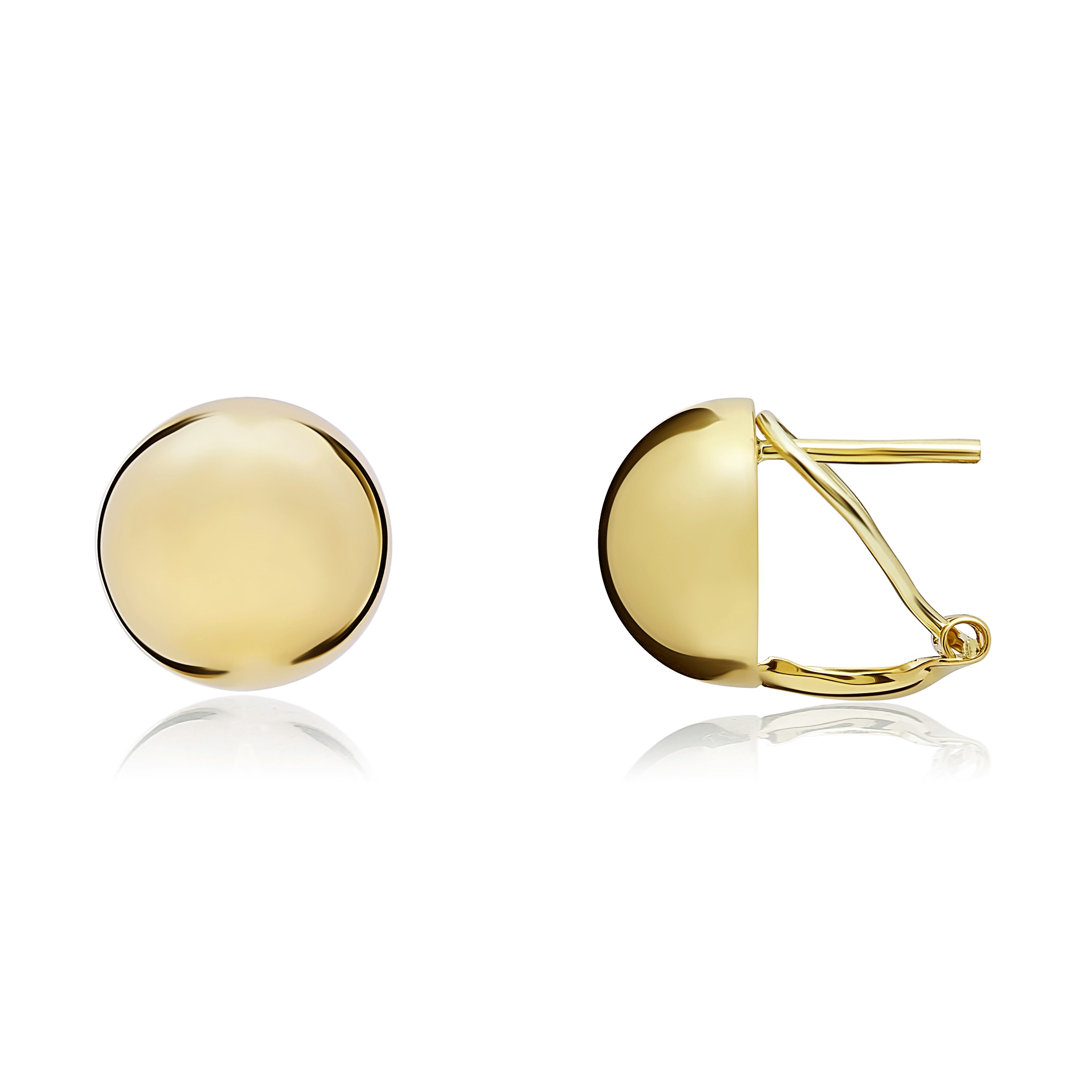 9ct Yellow Gold Polished Dome Peg & Clip Earrings
