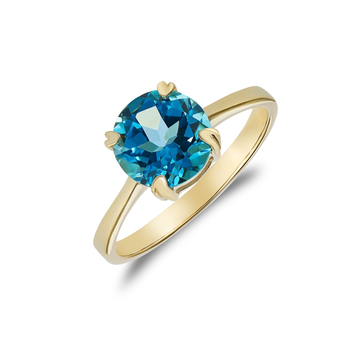 9ct Yellow Gold 8mm Rd Sb Top Single Stone Clw