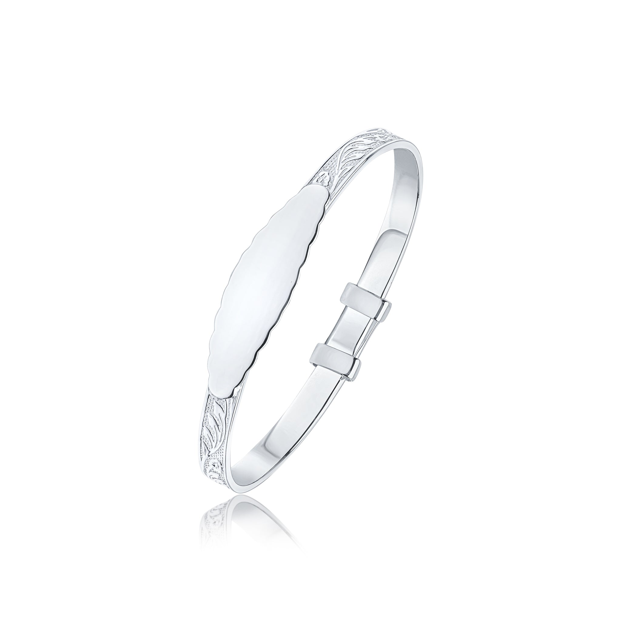 4mm Silv Engraved Baby Bangle