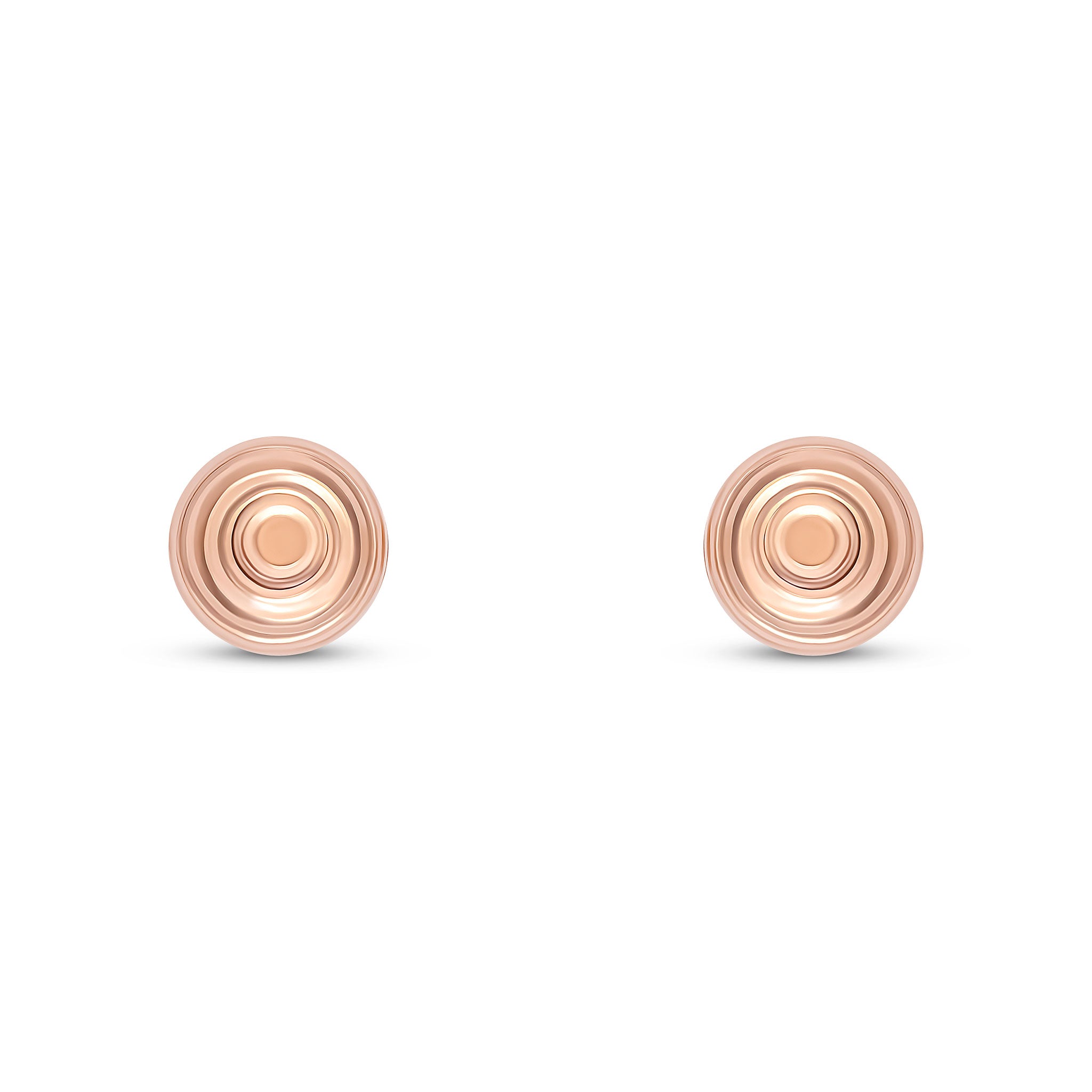 9ct Rose Gold Striped/Polished 8mm Ball Stud Earrings