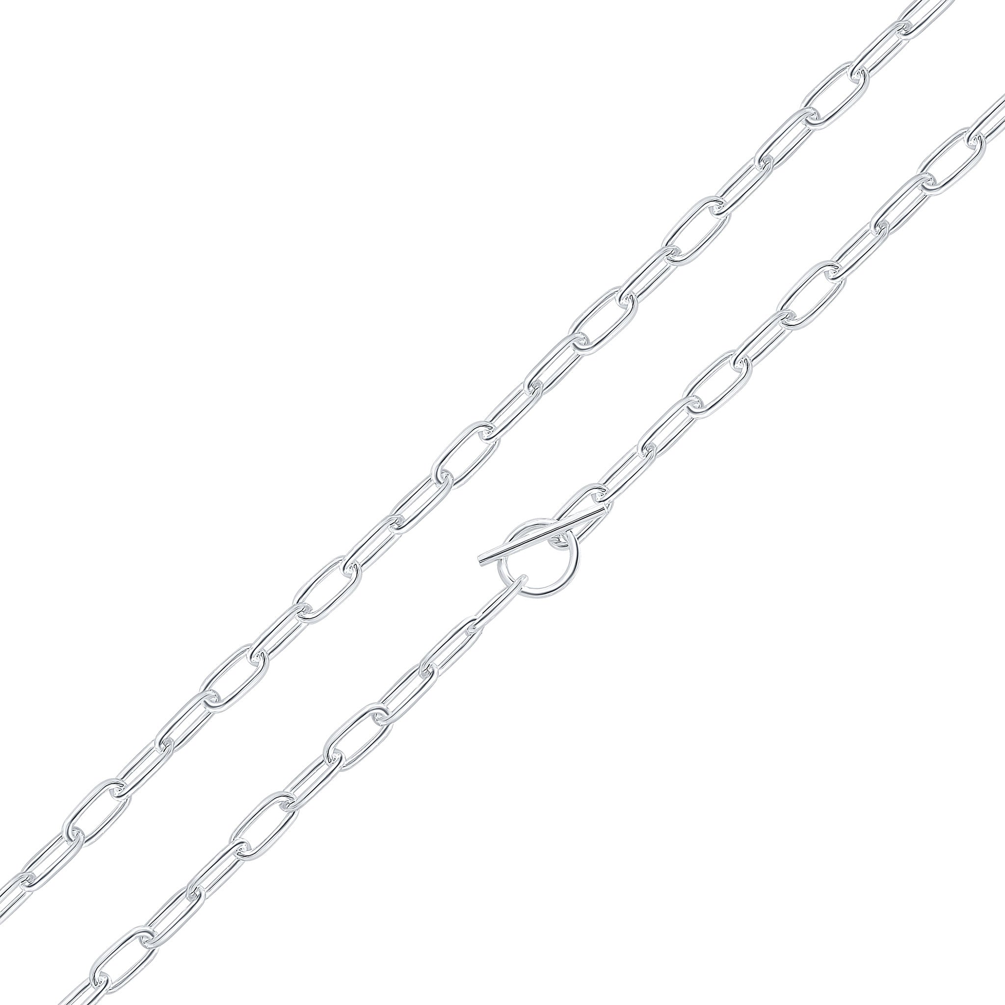 Silver 7x16mm Paperclip Chain T-Bar 1