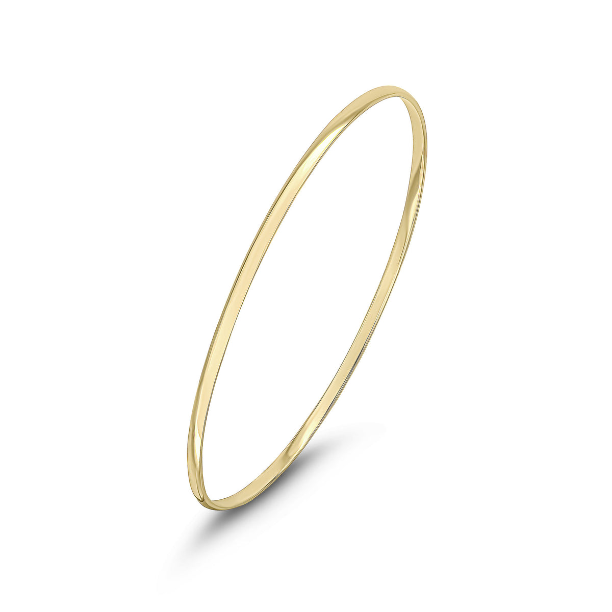 9ct Yellow Gold 2.3mm D Shape Slave Bangle 60 70 ID