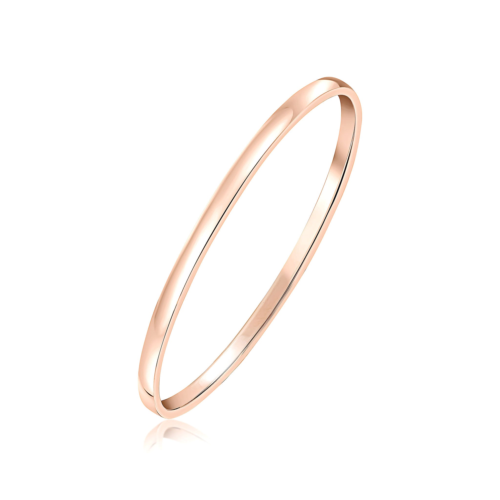 9ct Rose Gold Flat Shape Slave Bangle 4mm