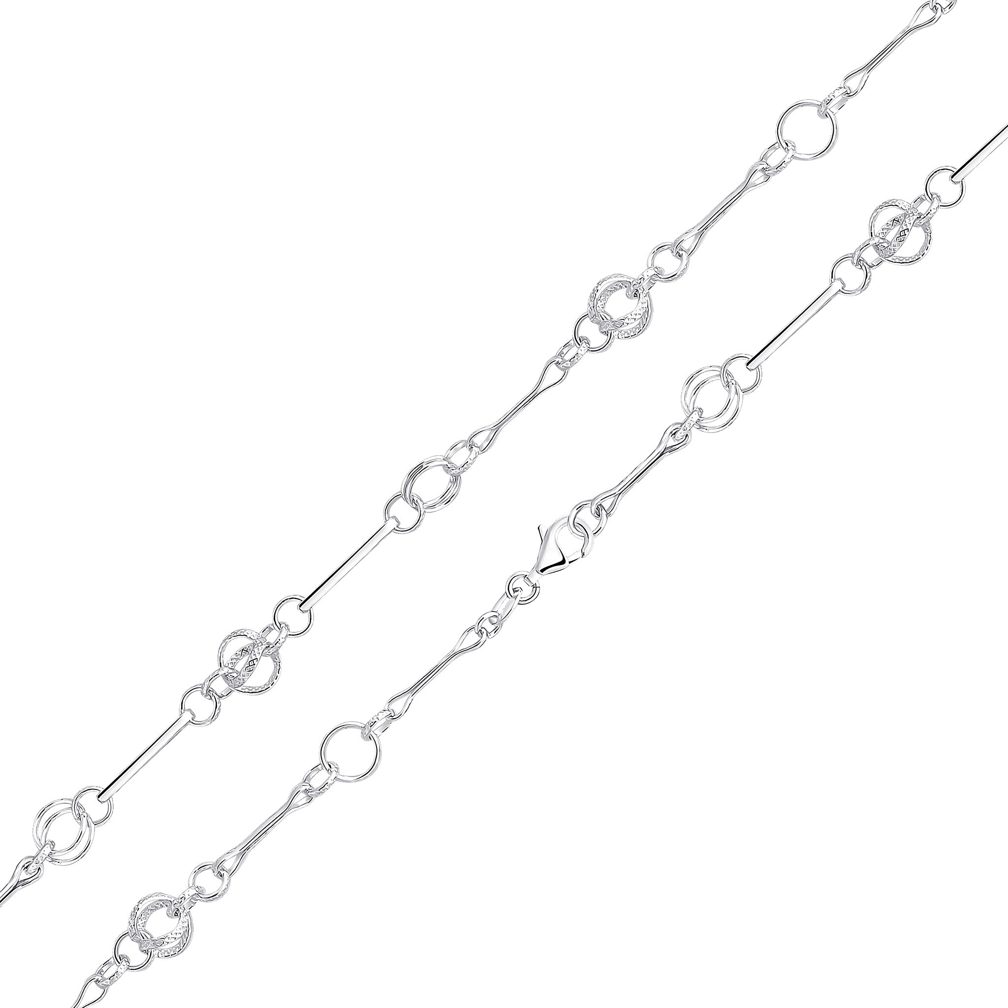 Handmade 925 Sterling Silver Twist Circles Chain 1