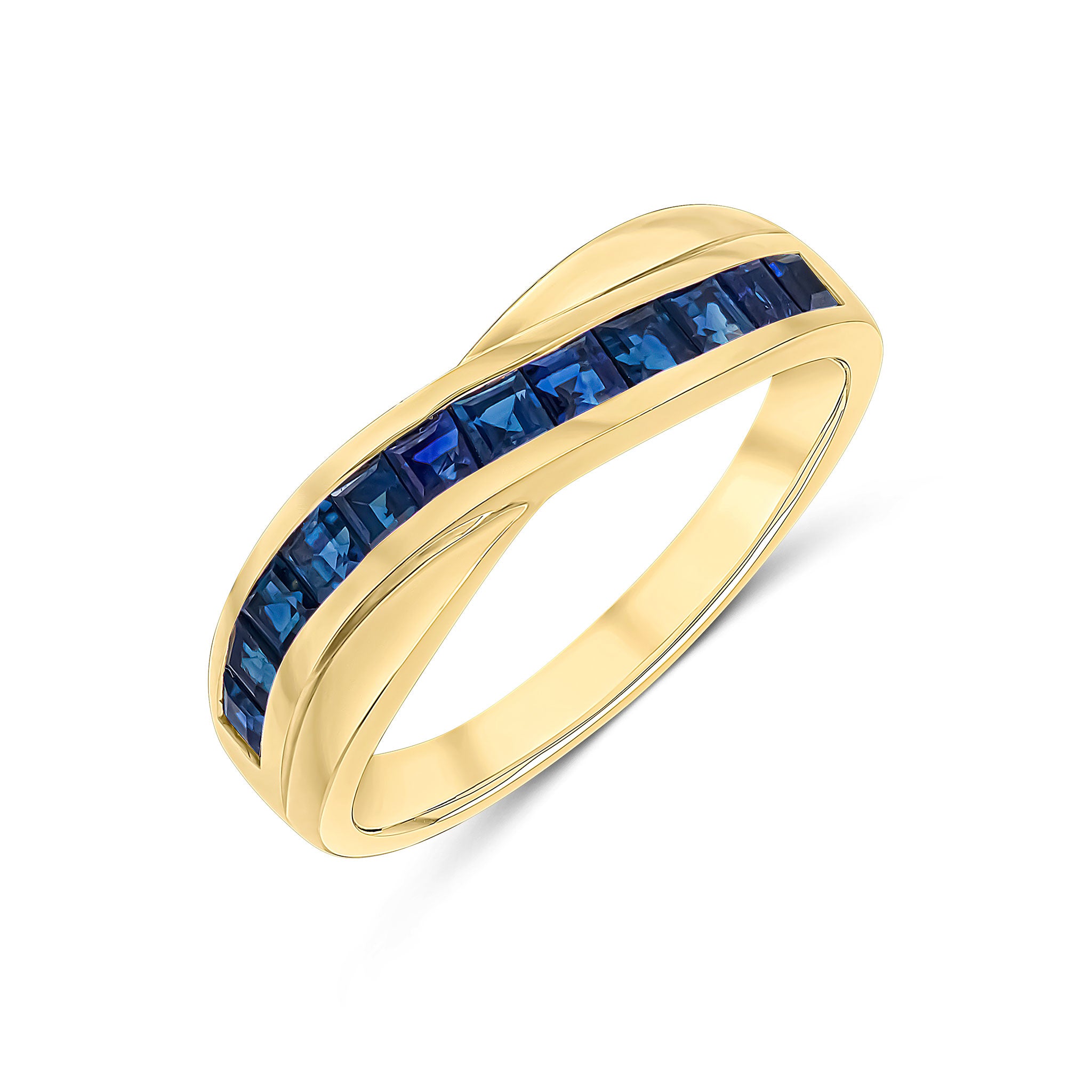 9ct Yellow Gold Square Sapp Twist 1/2 Et
