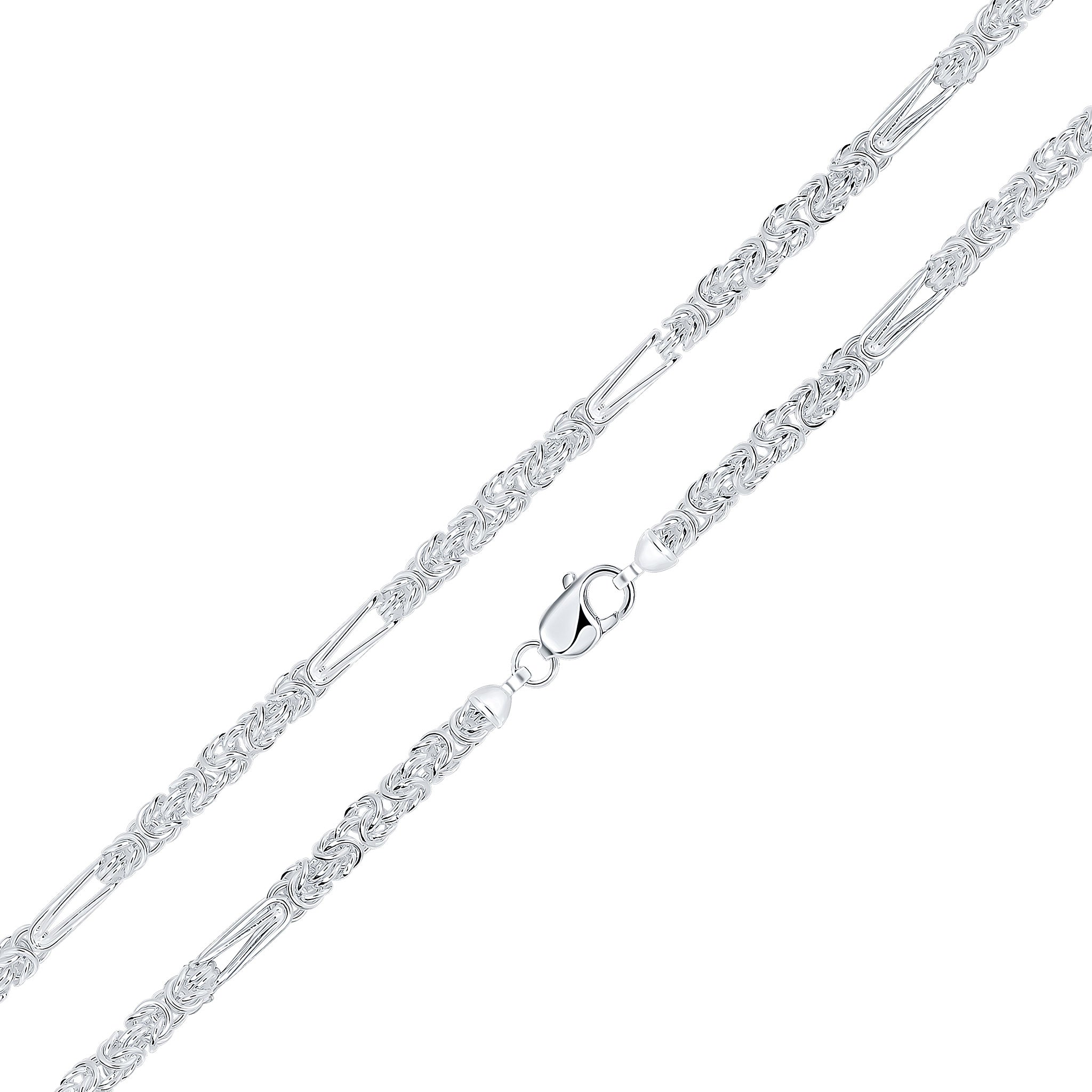 Silver 5mm Byzantine Long/Short 1