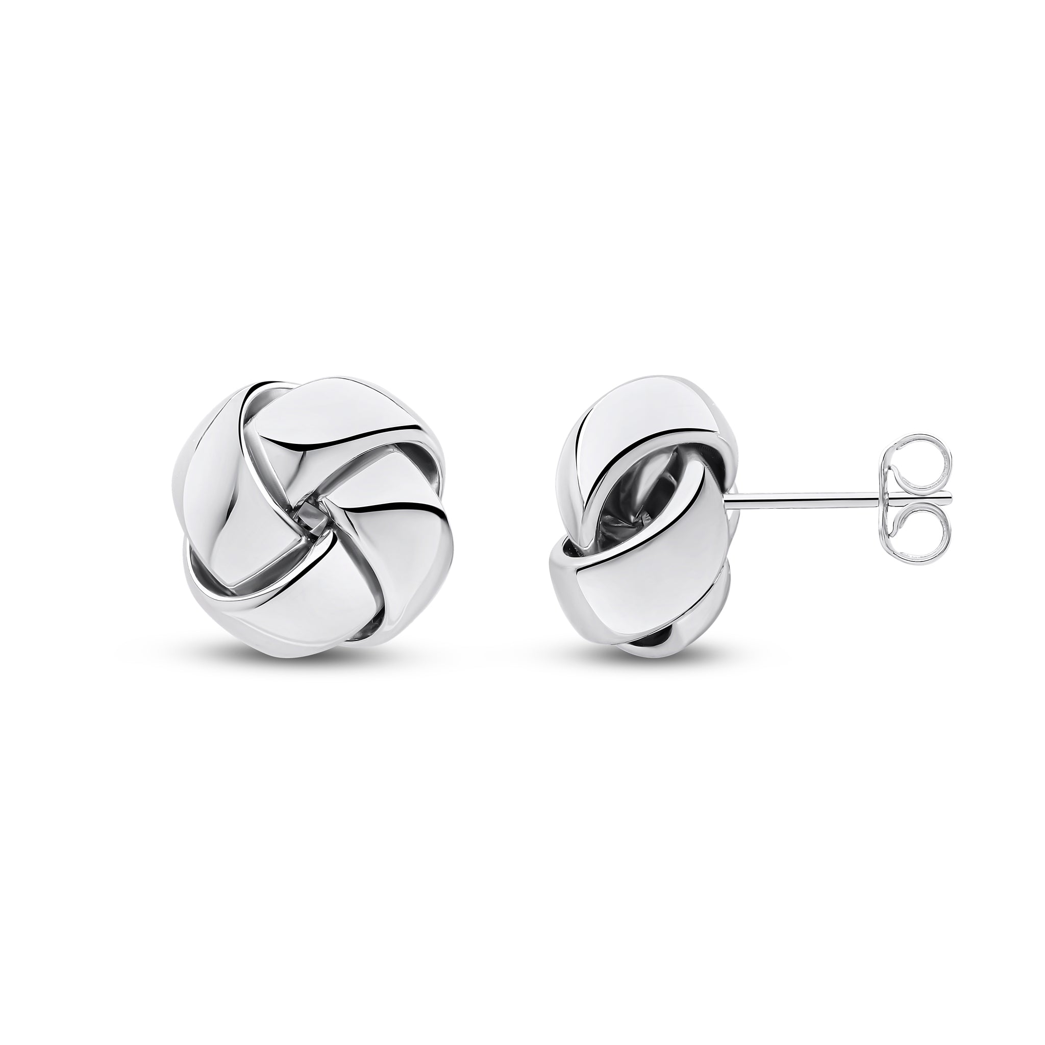 9ct white gold.Larose golde 4 Row Knot Er