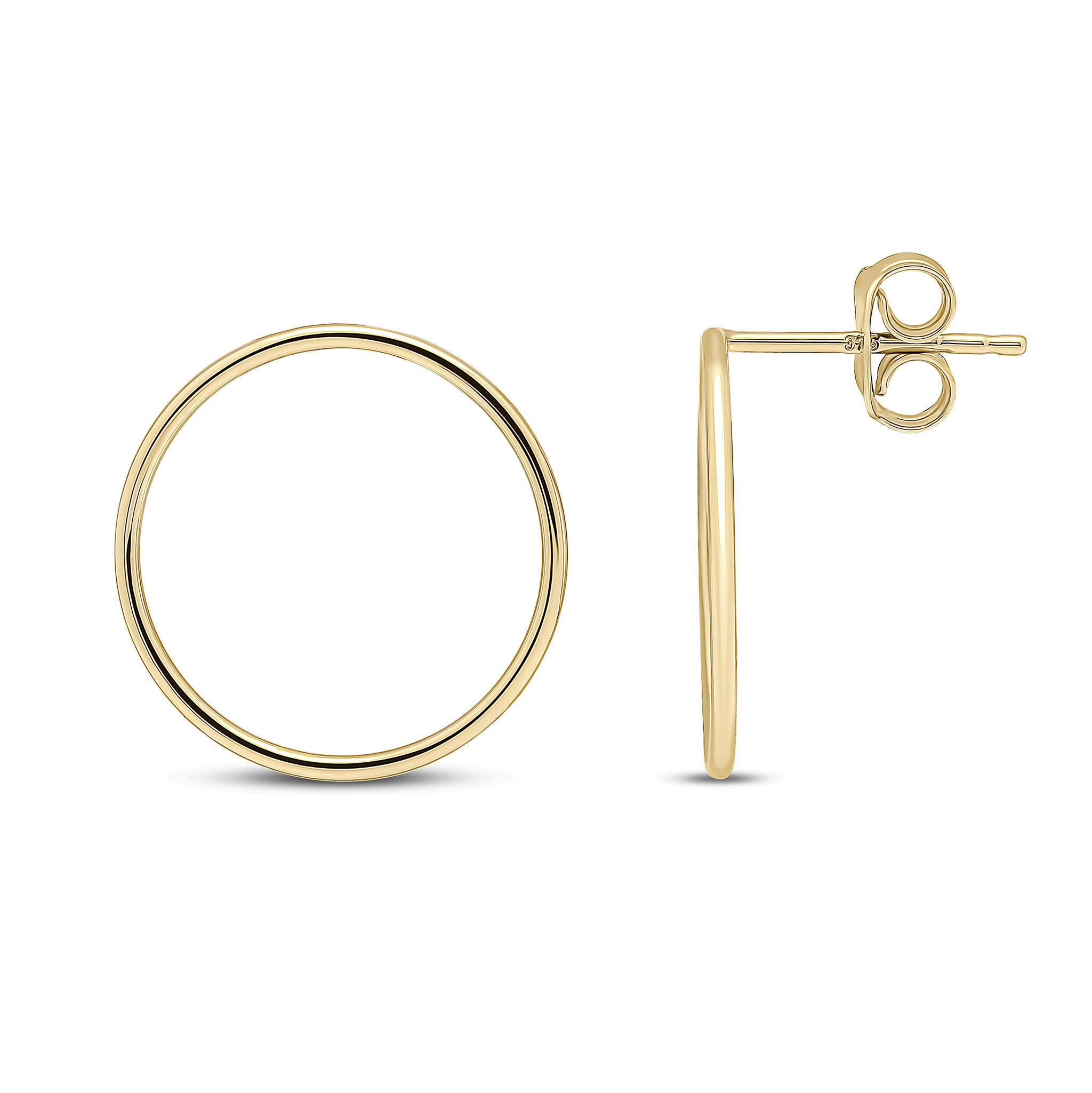 9ct yellow gold Open Circle Earrings