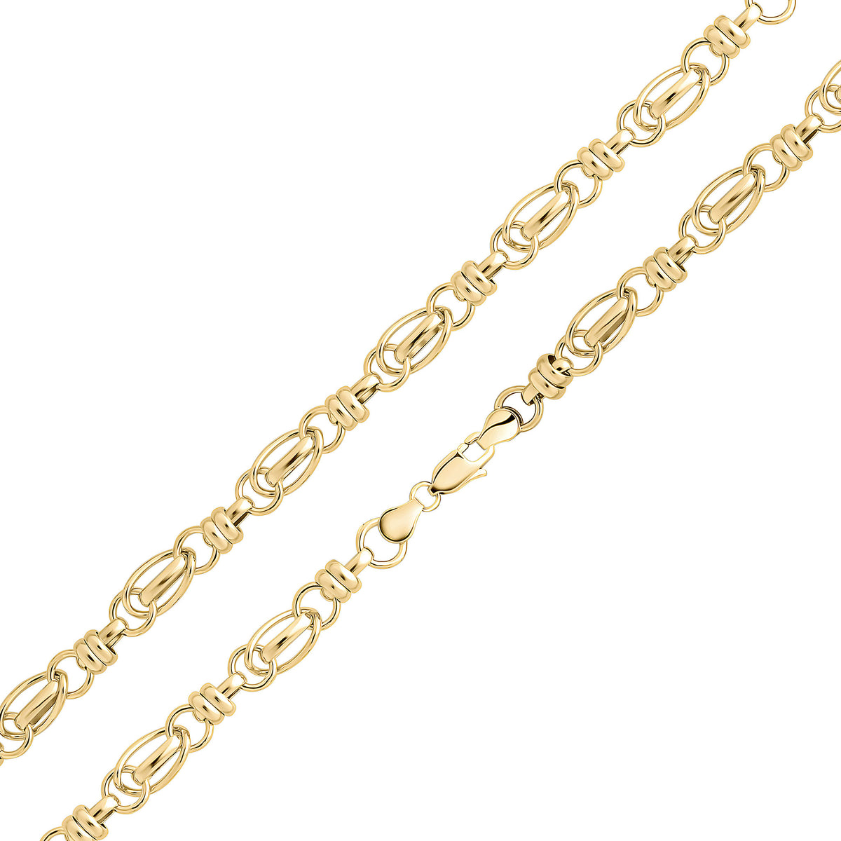 9ct Yellow Gold Handmade 8mm Fancy 7.5