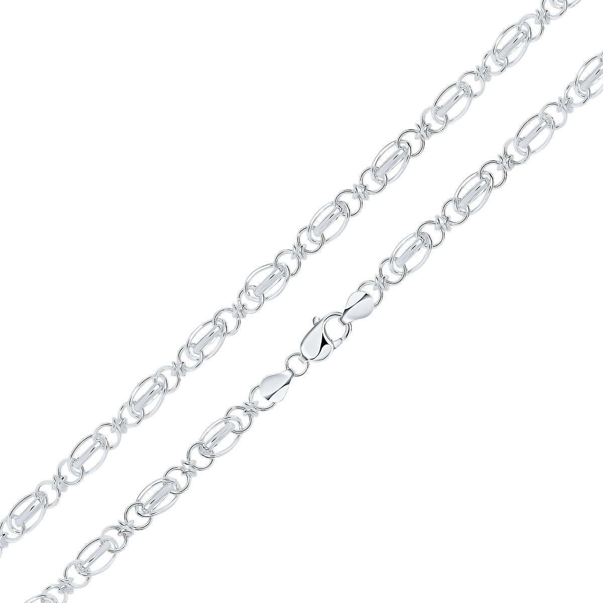Silver 6.5mm Oval Round Belcher 1