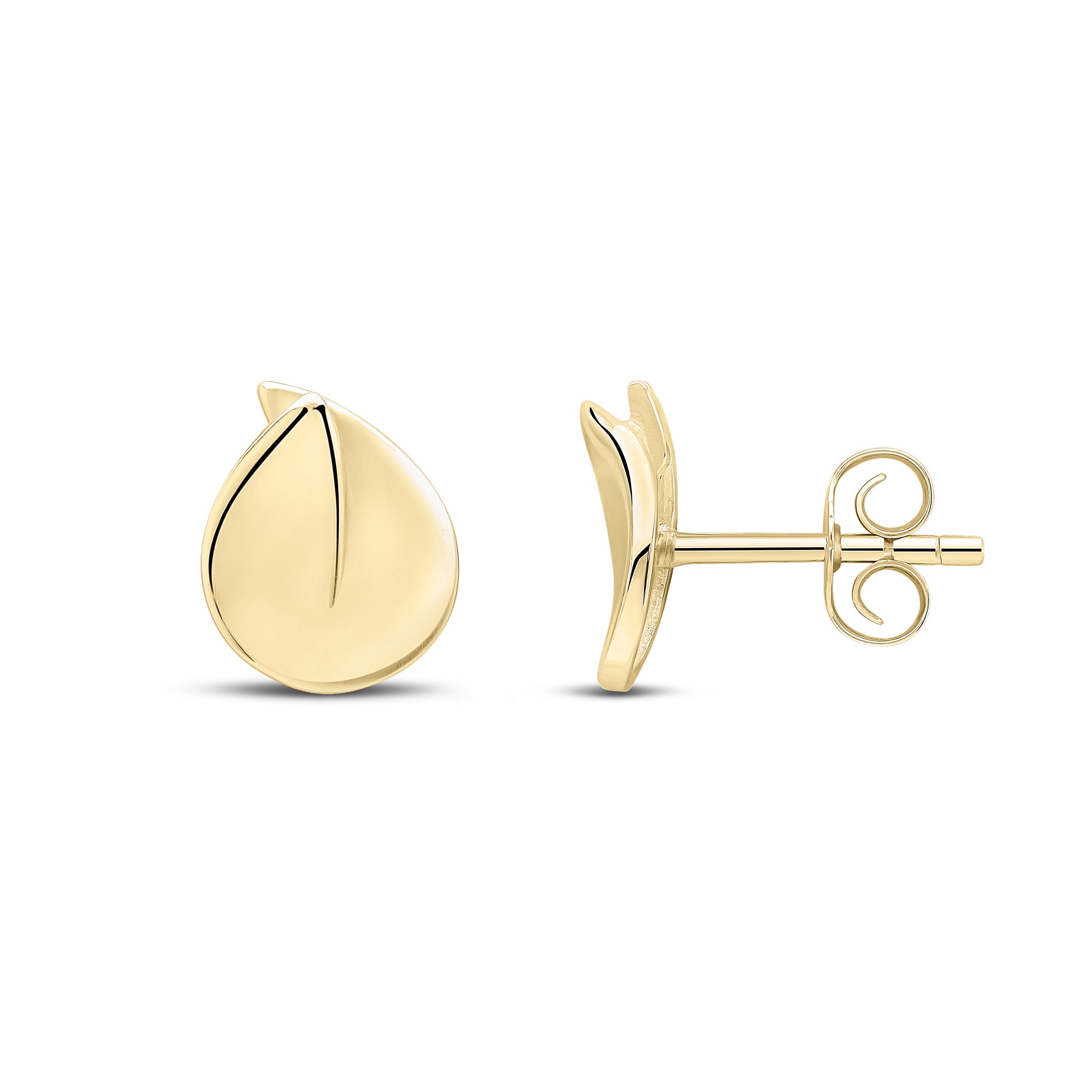 9ct Yellow Gold Split Flat Leaf Er
