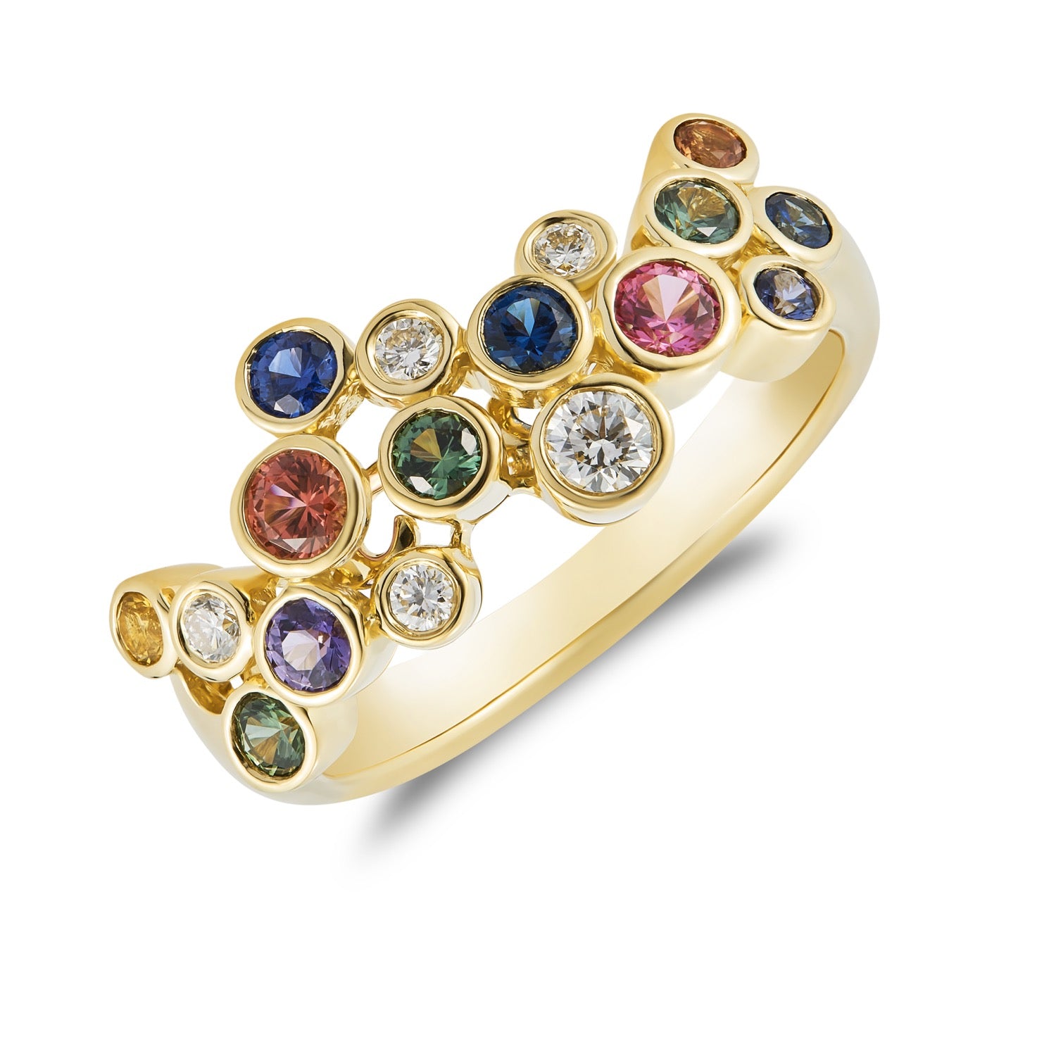 18yg M Sapp & Diamond Bubble Rose Gold