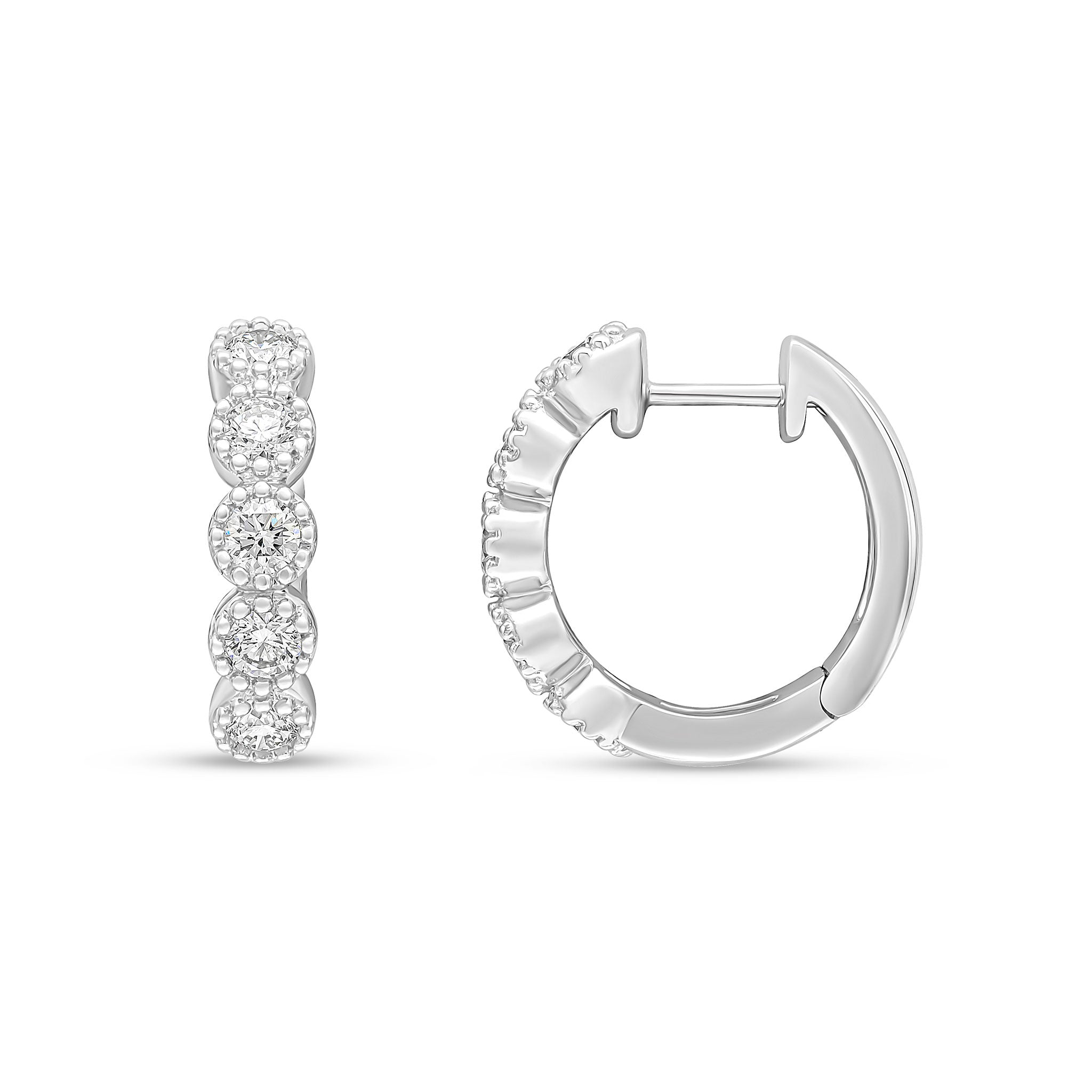 18wg Diamond M'grain Hoops